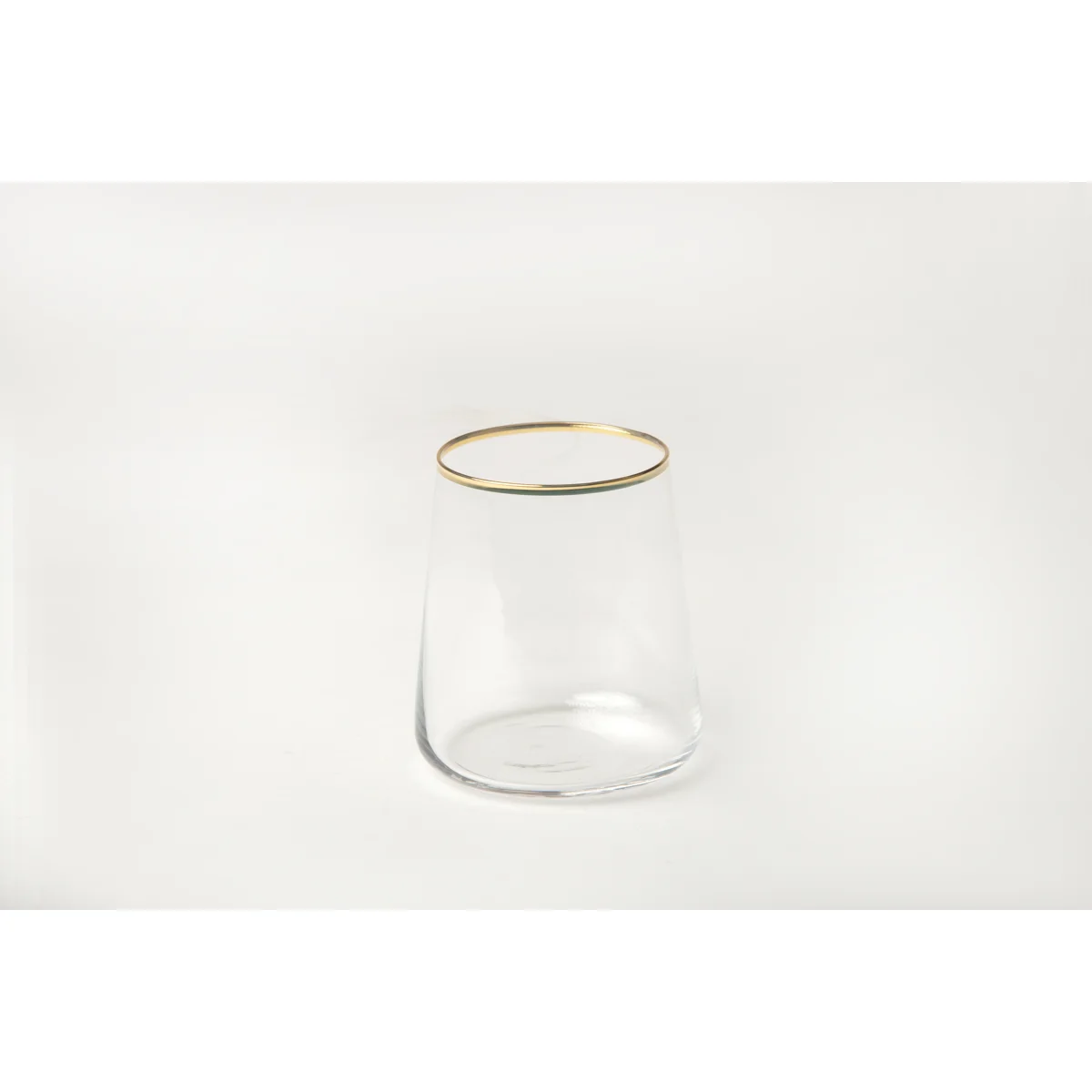 Manamo Avantgarde Water Glass Transparent / Gold Rim 420 cc × H 100 mm × Ø 90 mm