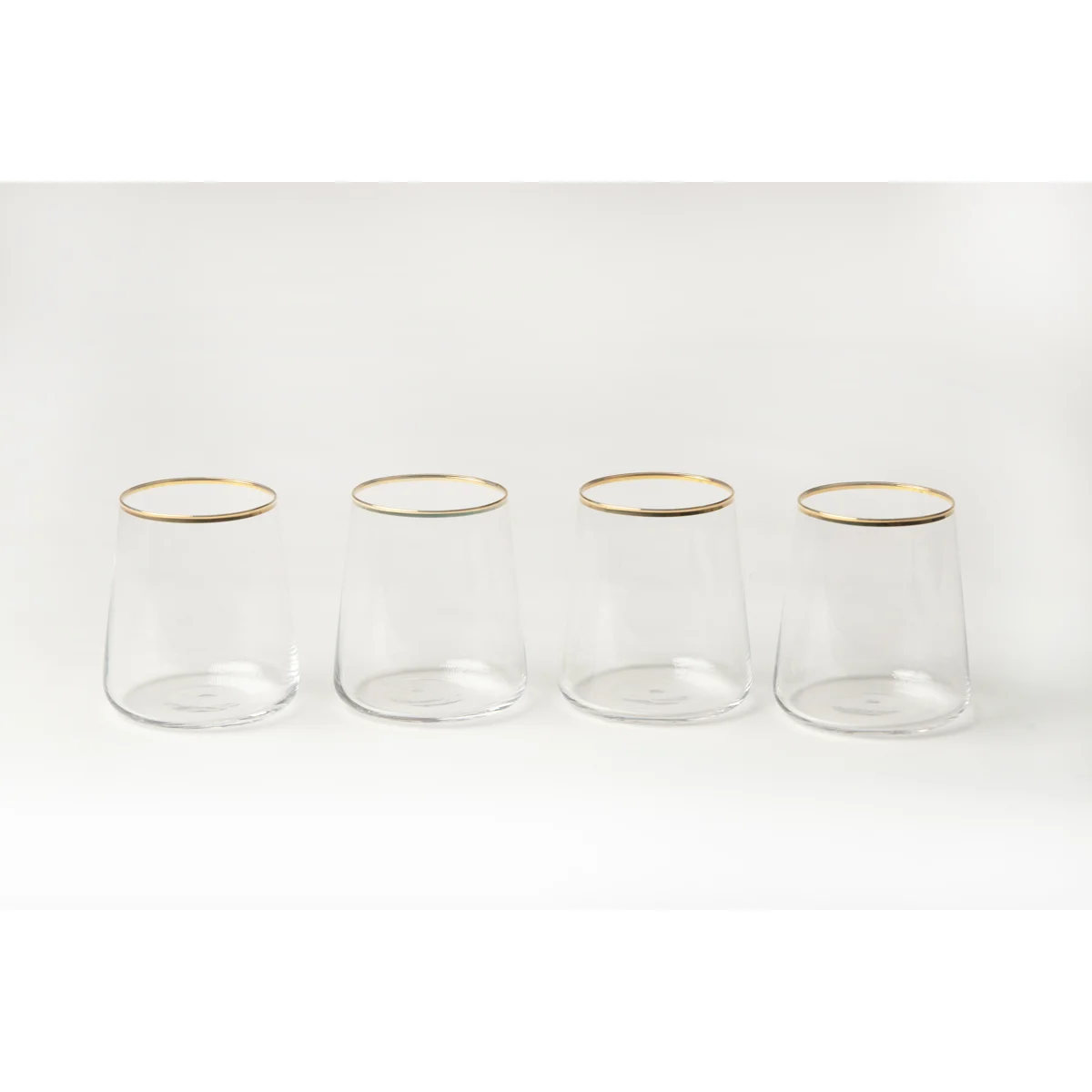 Manamo Avantgarde Water Glass Transparent / Gold Rim 420 cc × H 100 mm × Ø 90 mm