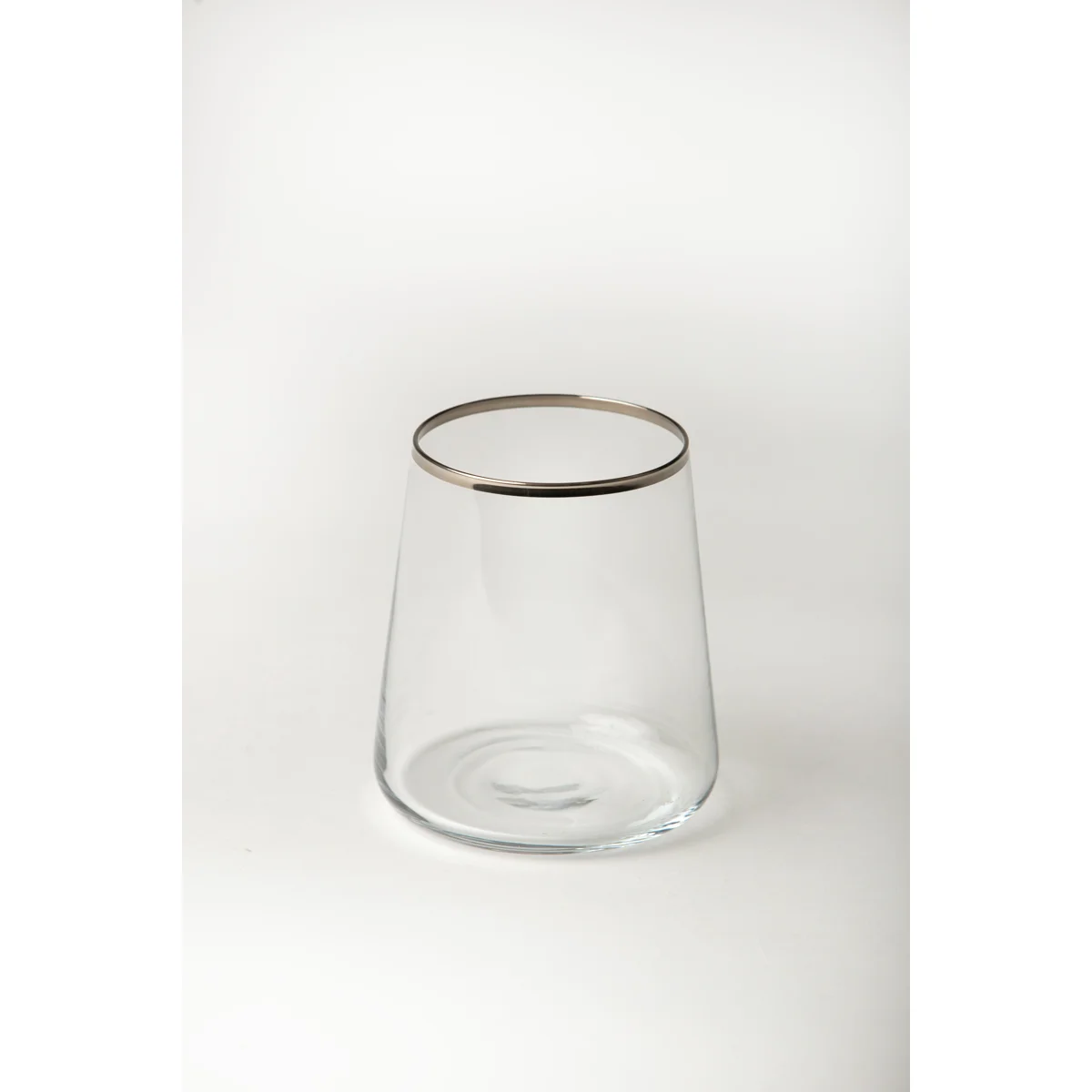 Manamo Avantgarde Water Glass Transparent / Silver Rim 420 cc × H 100 mm × Ø 90 mm