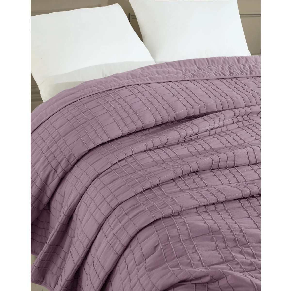 Manamo Lena Bed Spread Microfiber Mauve Single Size 160x 230 cm