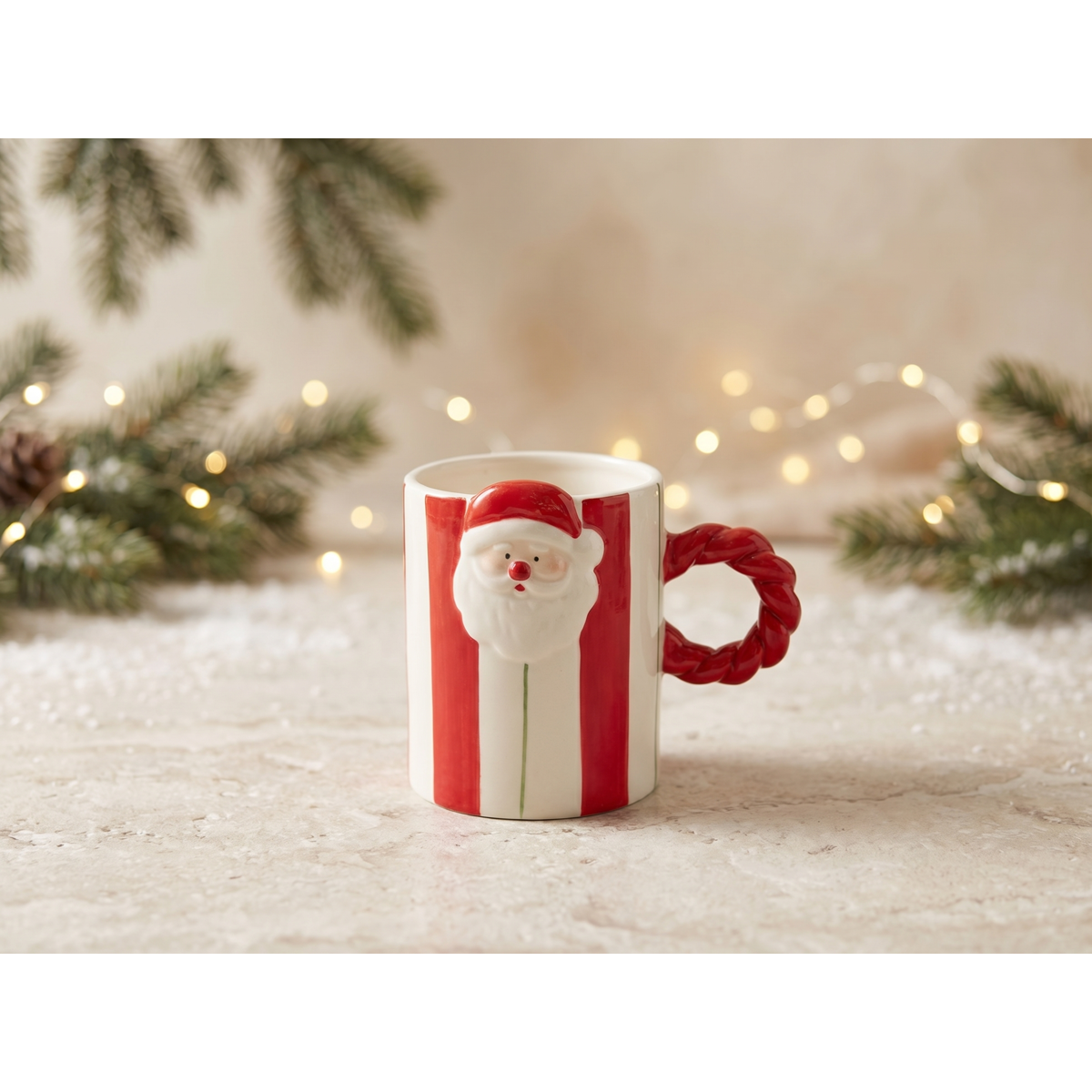 Manamo Livia  Mug  Ceramic Red/White/Cameo Green 12.5x9x10.5 cm