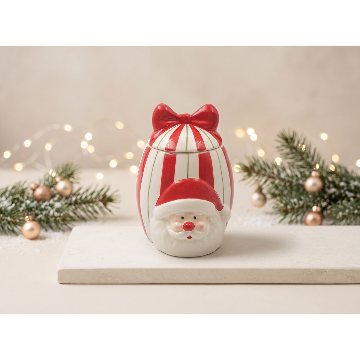 Manamo Carol  Spice Jar Ceramic Red/White 12.4x14.3x16.7 cm