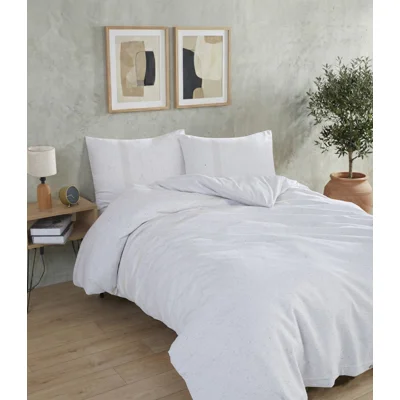 Manamo Todor Duvet Cover With Pillow Case Cotton White  200x220 + 50x70 (2pcs)