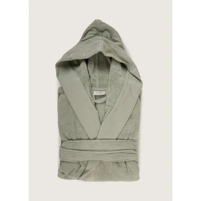 Manamo Blen Jacquard Hooded Bathrobe Cotton Cameo L/XL
