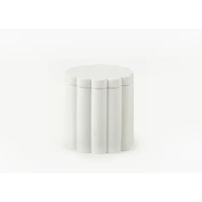Manamo Tria Cotton Cover Polyresin Ecru  8.8x8.8x9.6 cm