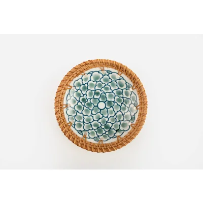 Manamo Elisa Plate Ceramic / Rattan Blue/White 20R