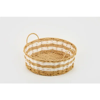 Manamo Pretty დეკორატიული კალათა დაწნული თეთრი 38x38x13 სმ