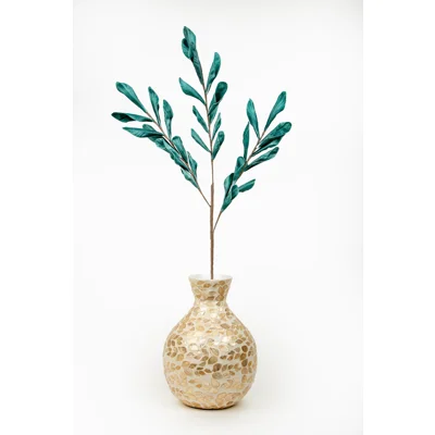Manamo Leaves Branch Artificial Flower  Indigo 103 cm