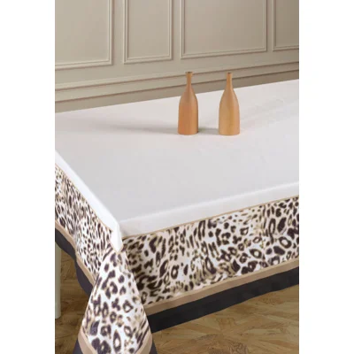 Manamo Leopard მაგიდის სუფრა დიჯიტალ პრინტით პოლიესტერის 140x140 სმ