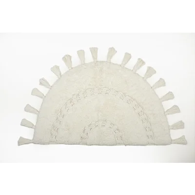 Manamo Versa  Bath Mat Cotton Handwoven Tasseled Cream 50x80 cm