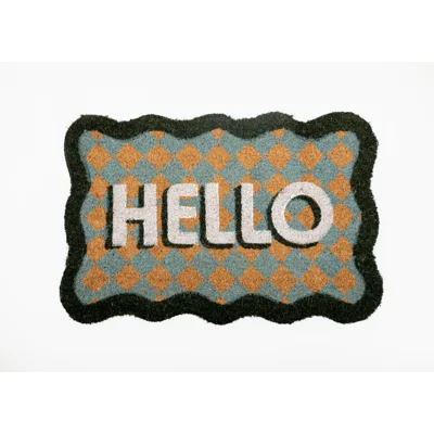 Manamo Hello  Doormat Printed Coir Colorful 40x60 cm
