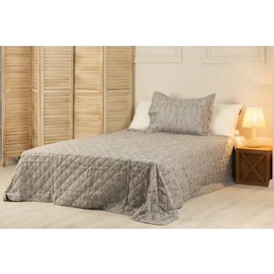 Manamo Paisley  Bed Cover Set Polyester Grey 180X240+50X70 CM