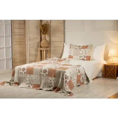 Manamo Roses Digital Printed Bed Cover Polyester Pink 180x240+50x70 cm