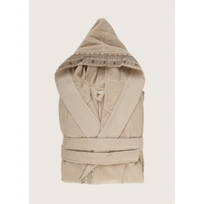 Manamo Blen Jacquard Hooded Bathrobe Cotton Linen S/M