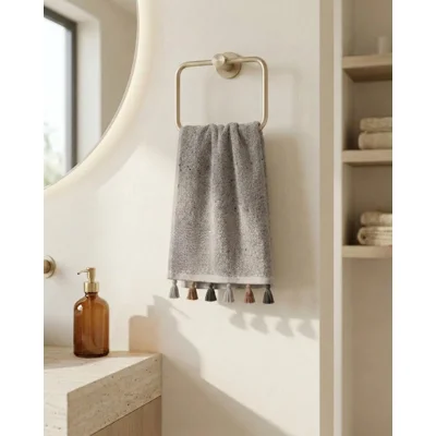 Manamo Compass Line Yarn Face Towel Grey 50x85 cm