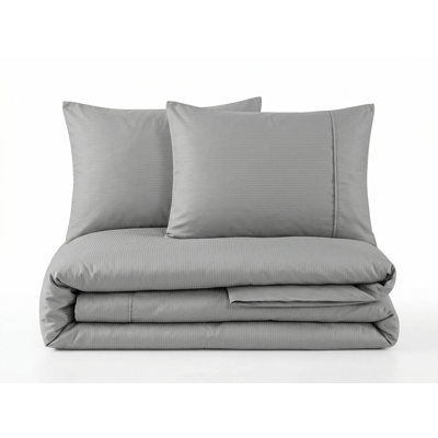 Manamo Luxury Bed Linen Set Stripe Saten Gray  200x220 +240x260+50x70 cm (2 pcs.)
