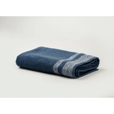 Manamo Pender Jacquard Bath Towel Cotton Indigo 70x140 cm