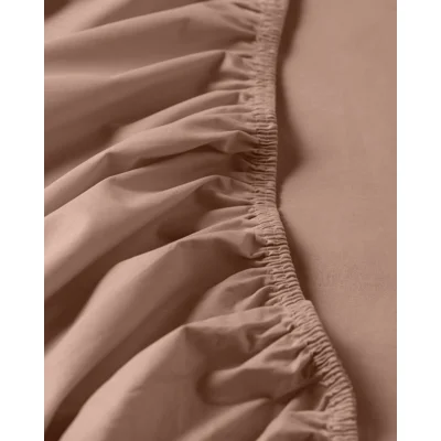 Manamo M&D Fitted Sheet Cotton Single Beige 100x200+30 cm
