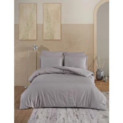 Manamo Prime Stripe Bed Linnen Set  Saten Grey Single 160x220+50x70+180x260 cm  