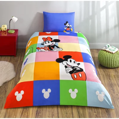 TAC Disney Minnie & Mickey ბამბის თეთრეულის ნაკრები ერთ საწოლიანი 160x220+100x200+50x70 (1 ც)