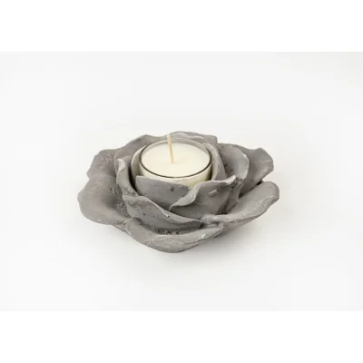 Manamo Amber Vanilla  Scented Stone Candle Holder  Black