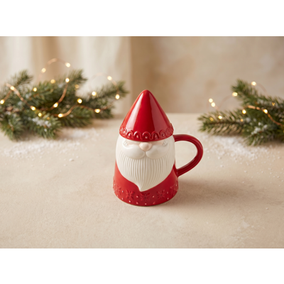 Manamo Gnome  Mug With Lid Ceramic Red/White 14.4x11x15.5 cm